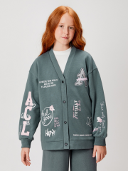 20211000039 Жакет детский для девочек Sevres_jk серый ACOOLA Kids