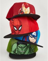 Marvel Assorted Character Print Caps 4 Pack