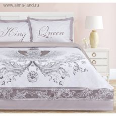 4695909 Постельное бельё «Этель» 2 сп King&Queen 175*215 см,200*215 см,50*70+4 см - 2 шт, 100% хлопок