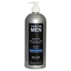 Ollin Шампунь для волос и тела освежающий / Premier For Men, 1000 мл
