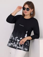457893 Апрель Лонгслив черный