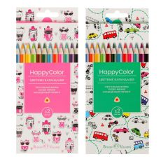 2895999 Карандаши 12 цветов BrunoVisconti Happycolor, трёхгранные, МИКС