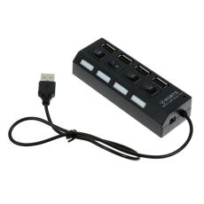 USB-разветвитель LuazON, 4 порта с индивидуальными выключателями, черный 6937369