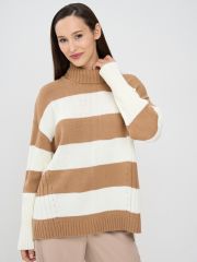 Свитер женский 9242-94107 ристретто/молоко NEWVAY