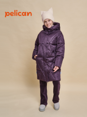 GZFW3294 Пальто для девочек Сливовый(59) Pelican