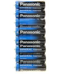 Батарейка солевая Panasonic General Purpose, AA, R6-8S, 1.5В, спайка, 8 шт. 1035278