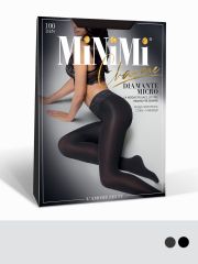 DIAMANTE MICRO 100 (кружевной пояс микрофибра) Minimi Колготки Carbone (Серый);Nero (Черный)