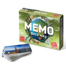 767521 Настольная игра «Мемо. Весь мир», 50 карточек + познавательная брошюра