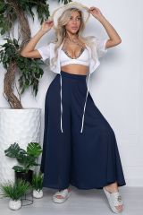 К10419 Костюм (Топ+Брюки) LADY TAIGA Белый/синий