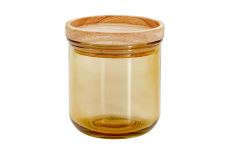 Банка для сыпучих продуктов, 350 мл, стекло/дерево, светло-коричневая, Jars, 63295