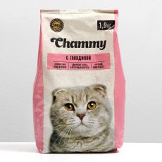 4129189 Сухой корм Chammy для кошек, говядина, 1,9 кг
