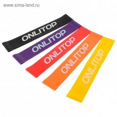 3551205 Набор из 5 фитнес резинок 30 х 5 см, нагрузка 10, 15, 20, 25, 30 кг