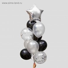 3217467 Фонтан из шаров «Стильный» с конфетти, латекс, фольга, набор 10 шт.