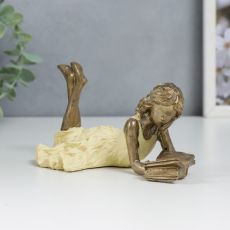 Фигурка полистоун «Девушка читает книгу, жёлтое платье», 6.5×9×14 см