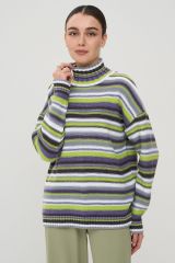 9242-94169-6300243/501/6500205/40441/30867 Джемпер NEWVAY Арктика/белый/графит/жасминовый чай/зрелый виноград