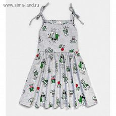 5116268 Сарафан для девочки, цвет серый, рост 116 см