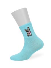 Omsa Носки OMSA kids Calzino 21P73 с рисунком на резинке (Корги) Blu Сhiaro (Голубой)