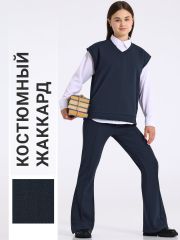 552161 Апрель Костюм твид черный+темно-синий