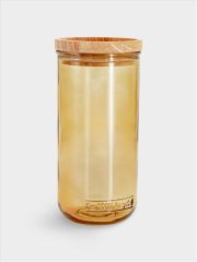 Банка для сыпучих продуктов, 820 мл, стекло/дерево, светло-коричневая, Jars