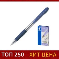 ЦЕНА ЗА 2 ШТ! 1194449 Ручка шариковая автоматическая PILOT Super Grip, резиновый упор, 0.7 мм, масляная основа, стержень синий, корпус синий