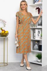 544801 LT Collection Платье Оливково-оранжевый