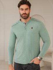 551449 VILATTE Джемпер св.оливковый меланж