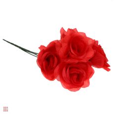 Букет искусственных цветов розы, 34 см, ткань, пластик, железная проволока