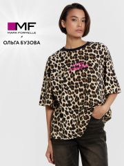 112961 MARK FORMELLE Футболка бежевый леопард