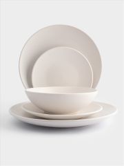 Сервиз обеденный, 6 перс, 18 пр, керамика, белый, в крапинку, Scanno
