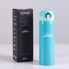 4357061 Термос "Мастер К." 450 (± 50) мл, сохраняет тепло 8 ч, бирюзовый