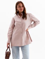 Рубашка женская удлиненная MINAKU: Casual Collection, размер 42, серо-розовый