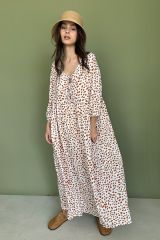 546715 RISE Платье Молочный, коричневый