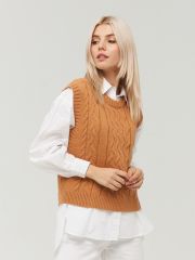 Жилет женский BY222-14055 карамель BE YOU