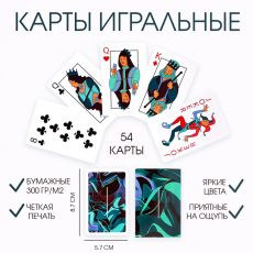 Карты игральные бумажные, колода 54 шт., 8.7×5.7 см