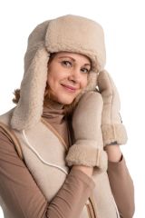 Рукавицы меховые РОДИНА бежевый