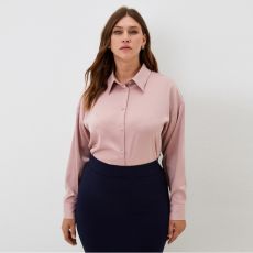 Блузка женская шелковая MIST plus-size, размер 54, пыльная роза