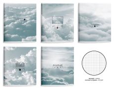 Тетрадь 48 л. А5 клетка, на скрепке, офсет LOREX SOUND IN CLOUDS мелованный картон, двойная обложка, запечатка форзаца, soft touch