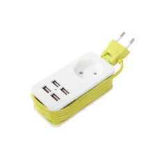 Удлинитель дорожный 1 гнездо без заземления 1.5 метра, 4xUSB 1.1A TRAVEL S-CT1-1.5U Uni 3903673