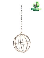 Кормушка для сена металлическая сфера, 8 х 8 х 15 см
