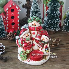 Подсвечник со снеговиками zakka