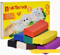 Пластилин 8 цветов, 120 г, со стеком Каляка-Маляка 3+