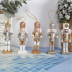Ёлочные игрушки, набор из пяти Щелкунчиков 10 см