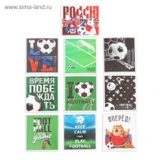 3344393 Наклейки стикеры Football, 6 × 7 см, 10 шт