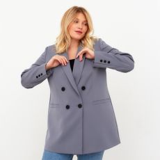 Пиджак женский двубортный MIST plus-size, размер 60, цвет серо-голубой