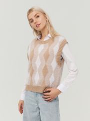 Жилет женский BY222-14053 71/white латте/белый BE YOU
