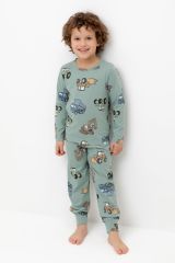 CROCKID Пижама К 1561 холодная мята, тракторы