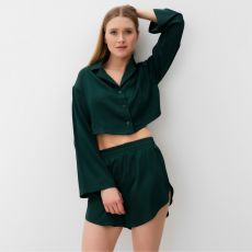 Комплект (сорочка, шорты) женская MINAKU: Home collection цвет изумруд , р-р 50