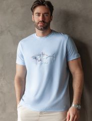 543941 VILATTE Футболка голубой меланж_shark