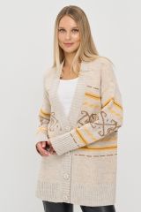 9242-91045-60010/1600345/5300616 Кардиган NEWVAY Св.бежевый/форзиция/ карамельный кофе