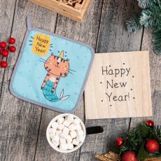 7104523 Новогодний набор кухонный New Year подставка, прихватка